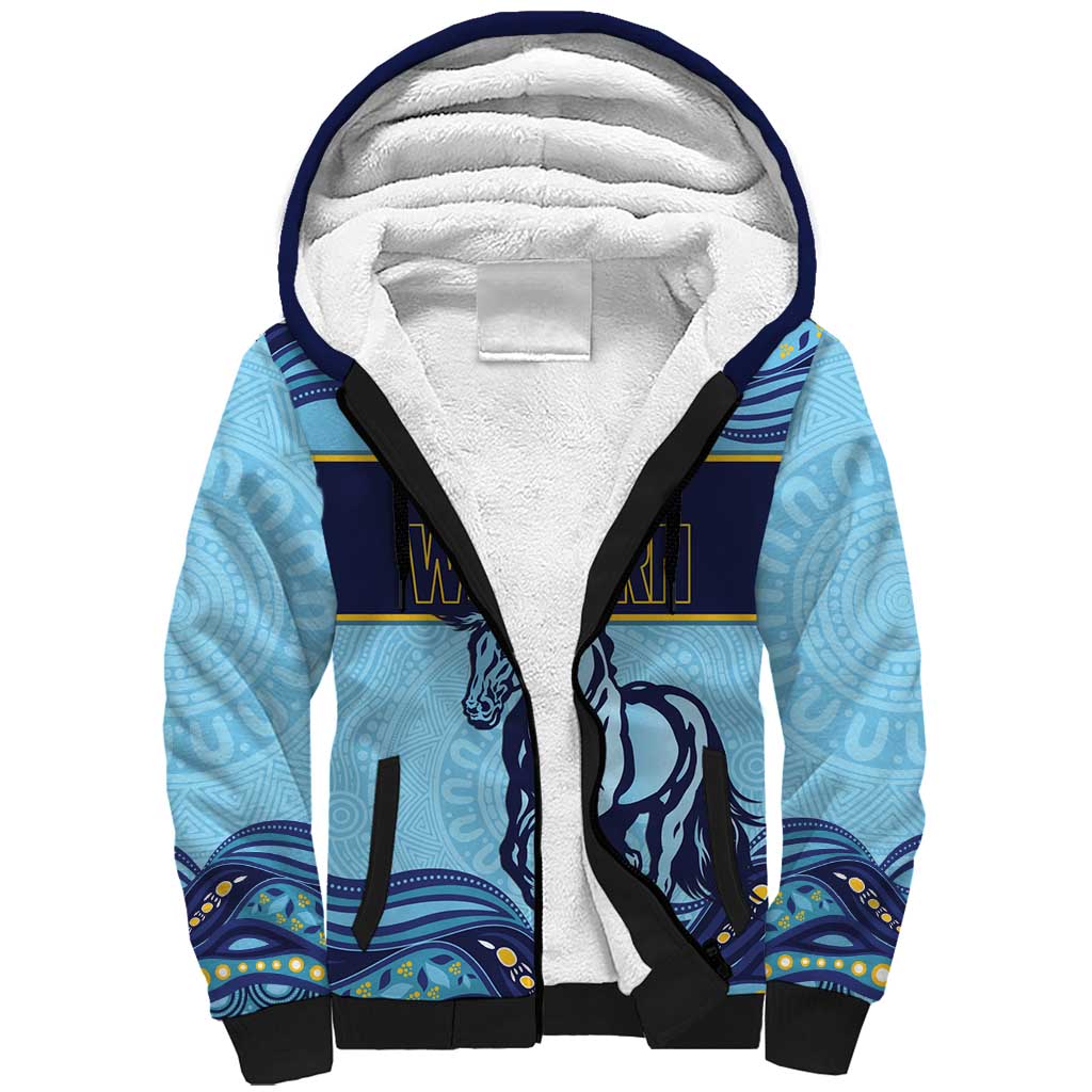Toowoomba Rugby Custom Sherpa Hoodie Go Clydesdales Aboriginal Art - Aussie Hoodie