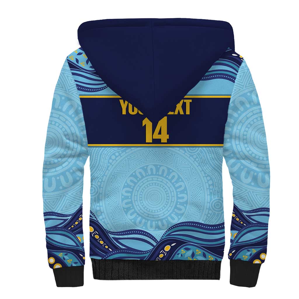 Toowoomba Rugby Custom Sherpa Hoodie Go Clydesdales Aboriginal Art - Aussie Hoodie