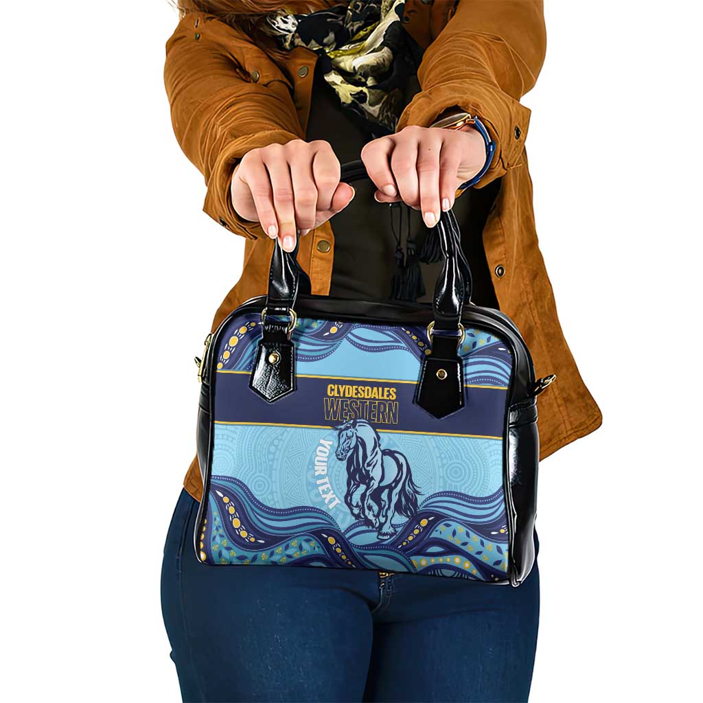 Toowoomba Rugby Custom Shoulder Handbag Go Clydesdales Aboriginal Art - Aussie Hoodie