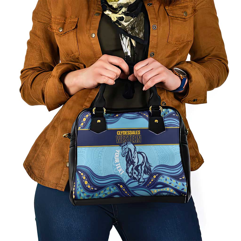 Toowoomba Rugby Custom Shoulder Handbag Go Clydesdales Aboriginal Art - Aussie Hoodie