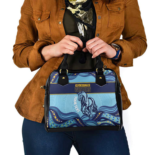 Toowoomba Rugby Custom Shoulder Handbag Go Clydesdales Aboriginal Art - Aussie Hoodie