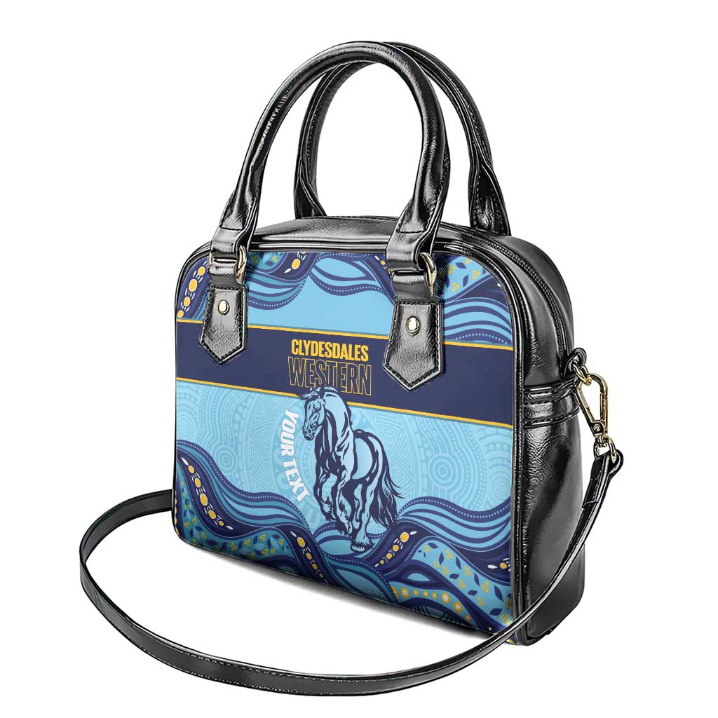 Toowoomba Rugby Custom Shoulder Handbag Go Clydesdales Aboriginal Art - Aussie Hoodie