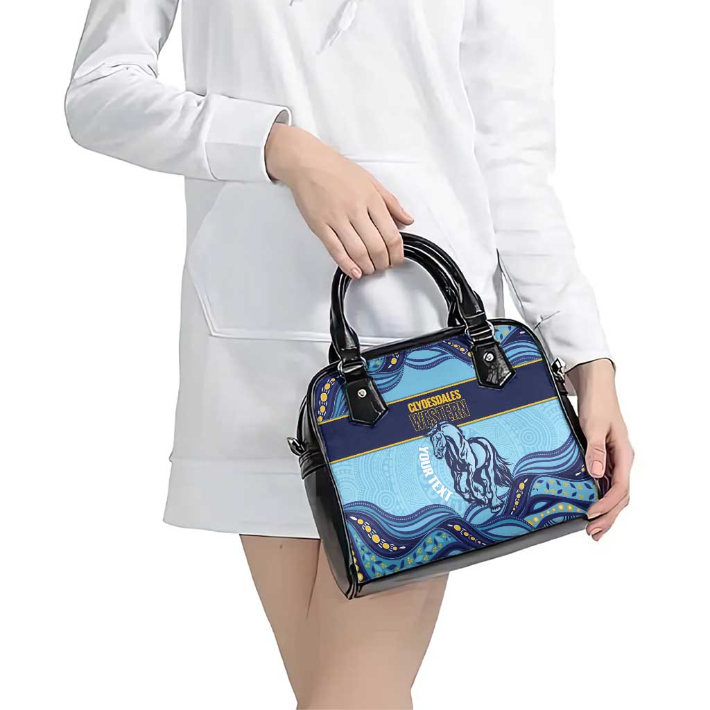 Toowoomba Rugby Custom Shoulder Handbag Go Clydesdales Aboriginal Art - Aussie Hoodie