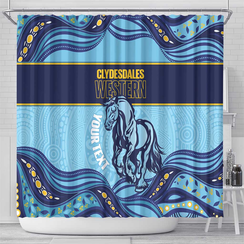 Toowoomba Rugby Custom Shower Curtain Go Clydesdales Aboriginal Art - Aussie Hoodie
