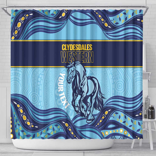 Toowoomba Rugby Custom Shower Curtain Go Clydesdales Aboriginal Art - Aussie Hoodie