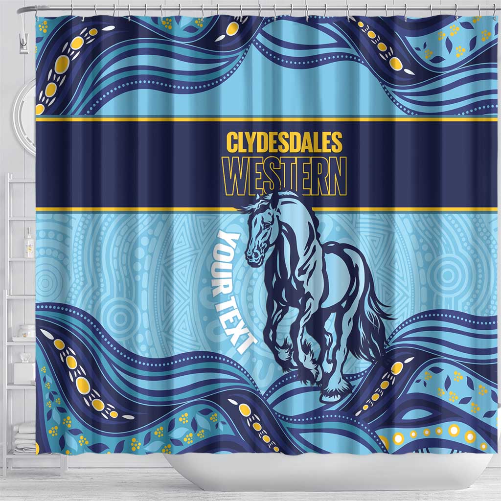 Toowoomba Rugby Custom Shower Curtain Go Clydesdales Aboriginal Art - Aussie Hoodie