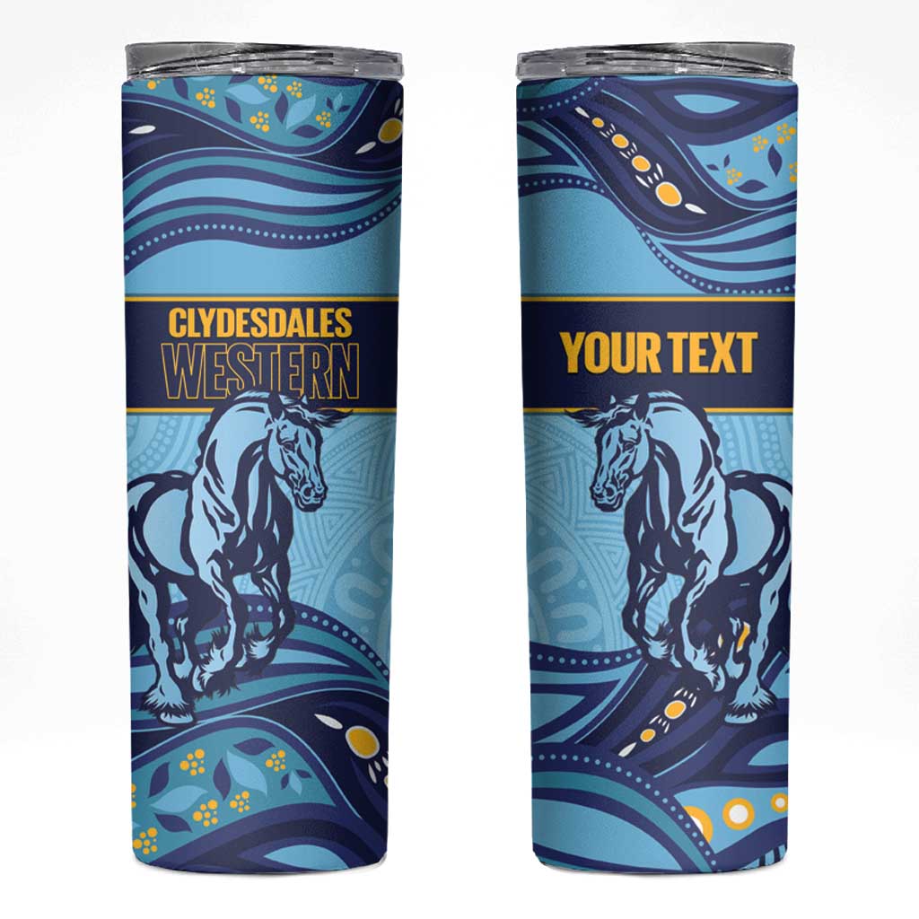 Toowoomba Rugby Custom Skinny Tumbler Go Clydesdales Aboriginal Art - Aussie Hoodie