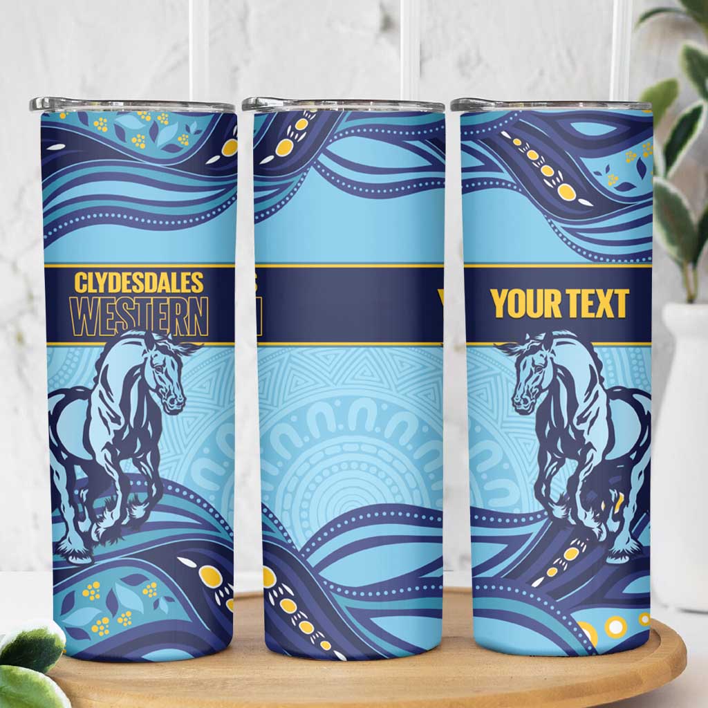 Toowoomba Rugby Custom Skinny Tumbler Go Clydesdales Aboriginal Art - Aussie Hoodie