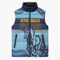Toowoomba Rugby Custom Sleeveless Puffer Jacket Go Clydesdales Aboriginal Art - Aussie Hoodie