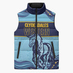 Toowoomba Rugby Custom Sleeveless Puffer Jacket Go Clydesdales Aboriginal Art - Aussie Hoodie