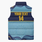Toowoomba Rugby Custom Sleeveless Puffer Jacket Go Clydesdales Aboriginal Art - Aussie Hoodie