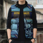 Toowoomba Rugby Custom Sleeveless Puffer Jacket Go Clydesdales Aboriginal Art - Aussie Hoodie