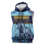 Toowoomba Rugby Custom Sleeveless Zip Hoodie Go Clydesdales Aboriginal Art LT14