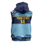 Toowoomba Rugby Custom Sleeveless Zip Hoodie Go Clydesdales Aboriginal Art LT14
