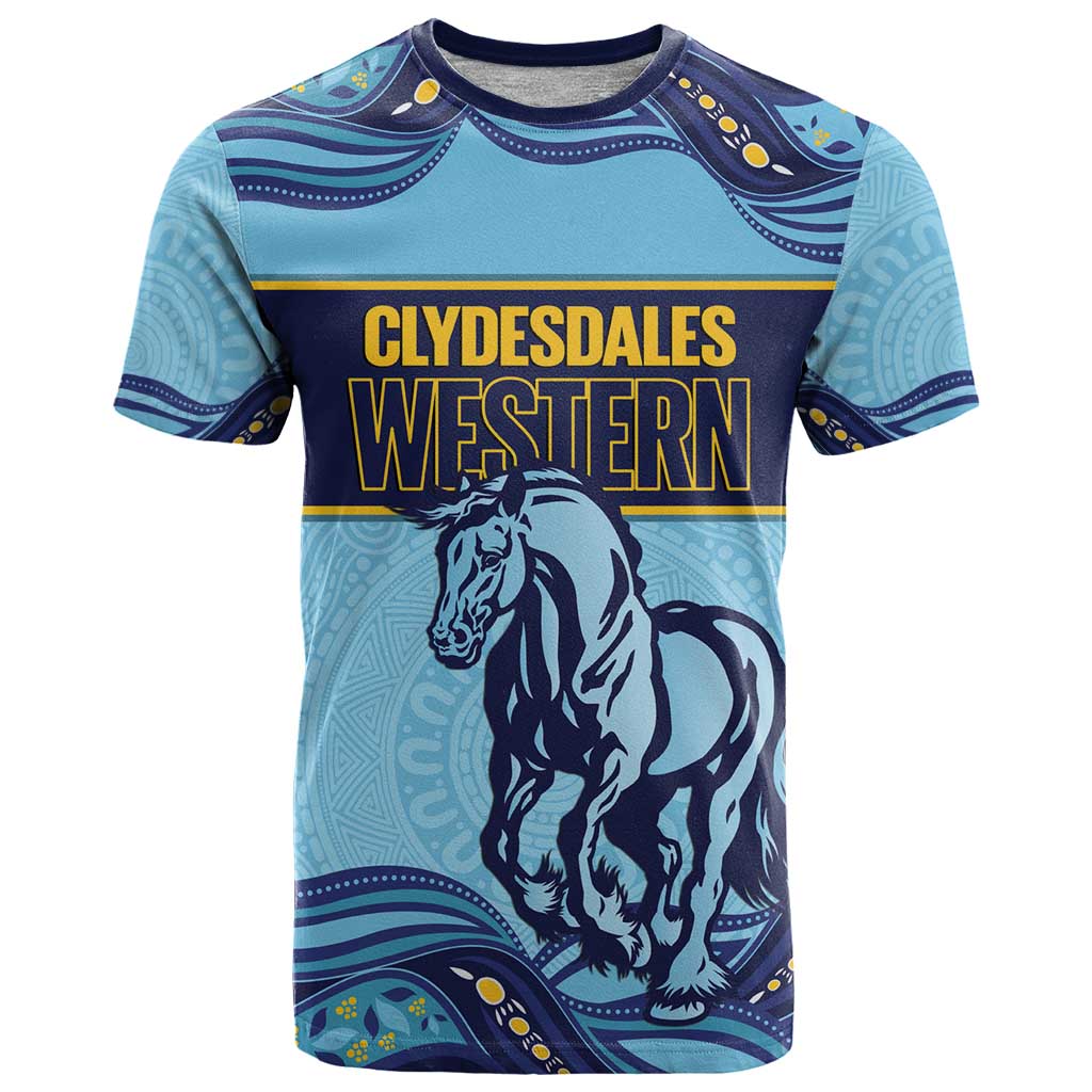 Toowoomba Rugby Custom T Shirt Go Clydesdales Aboriginal Art - Aussie Hoodie