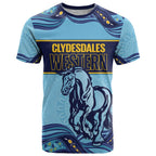 Toowoomba Rugby Custom T Shirt Go Clydesdales Aboriginal Art - Aussie Hoodie