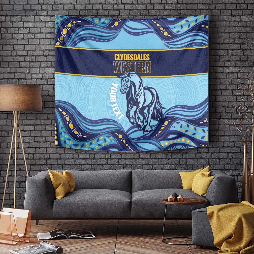 Toowoomba Rugby Custom Tapestry Go Clydesdales Aboriginal Art - Aussie Hoodie