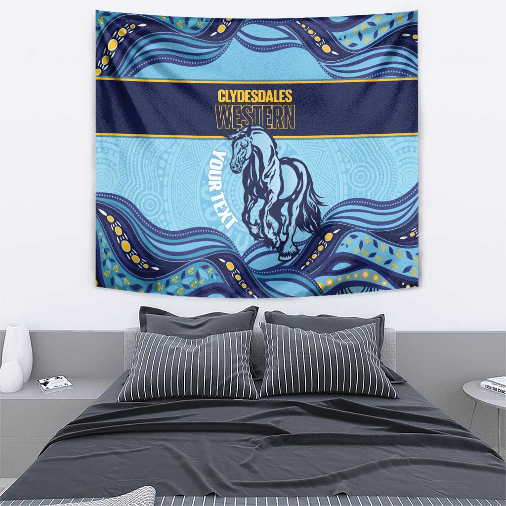 Toowoomba Rugby Custom Tapestry Go Clydesdales Aboriginal Art - Aussie Hoodie