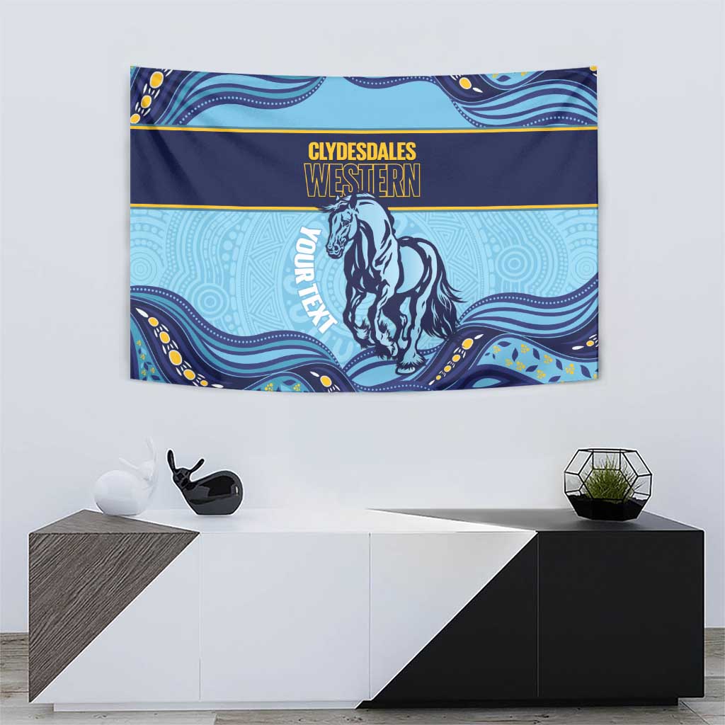 Toowoomba Rugby Custom Tapestry Go Clydesdales Aboriginal Art - Aussie Hoodie