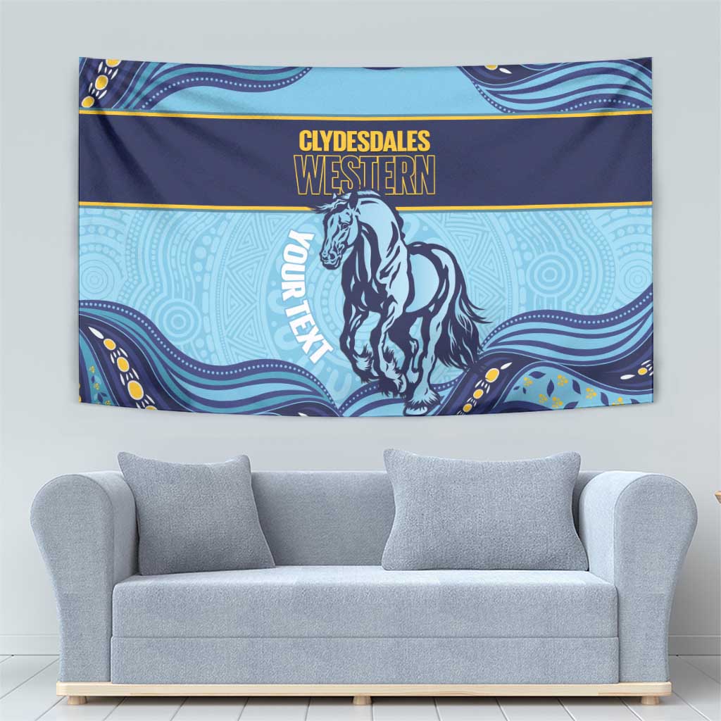 Toowoomba Rugby Custom Tapestry Go Clydesdales Aboriginal Art - Aussie Hoodie