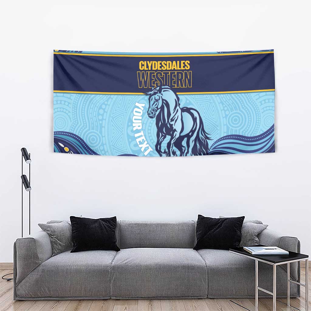 Toowoomba Rugby Custom Tapestry Go Clydesdales Aboriginal Art - Aussie Hoodie