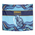 Toowoomba Rugby Custom Tapestry Go Clydesdales Aboriginal Art - Aussie Hoodie