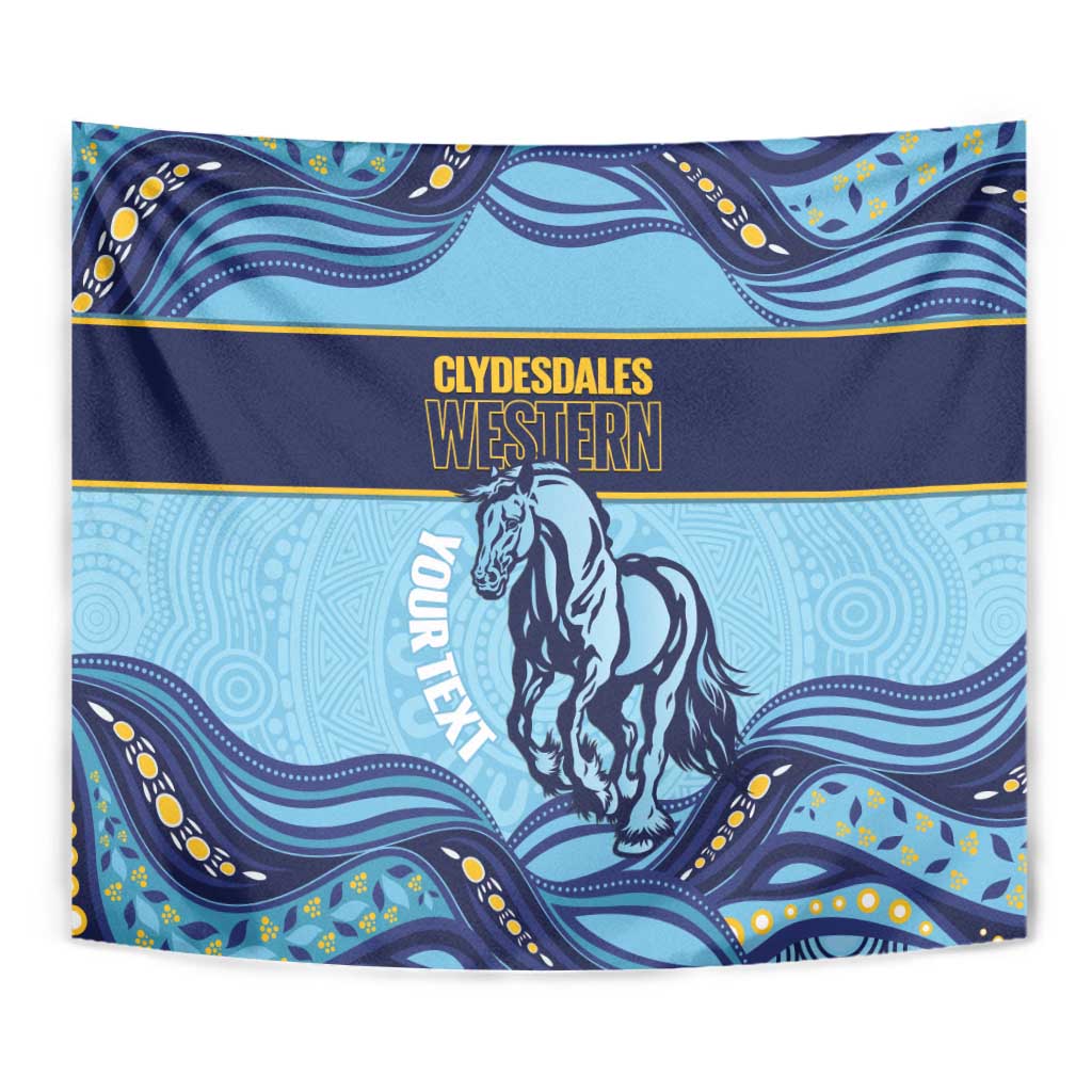 Toowoomba Rugby Custom Tapestry Go Clydesdales Aboriginal Art - Aussie Hoodie