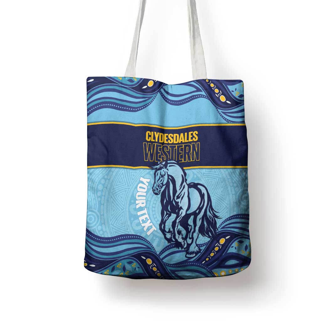 Toowoomba Rugby Custom Tote Bag Go Clydesdales Aboriginal Art - Aussie Hoodie