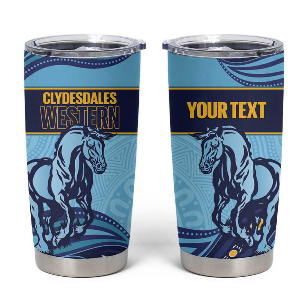 Toowoomba Rugby Custom Tumbler Cup Go Clydesdales Aboriginal Art - Aussie Hoodie