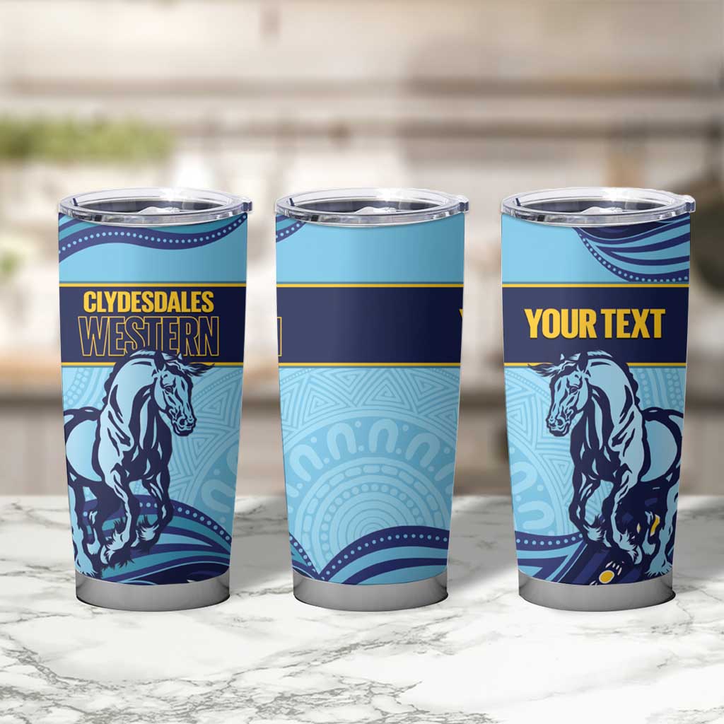 Toowoomba Rugby Custom Tumbler Cup Go Clydesdales Aboriginal Art - Aussie Hoodie