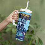 Toowoomba Rugby Custom Tumbler With Handle Go Clydesdales Aboriginal Art - Aussie Hoodie
