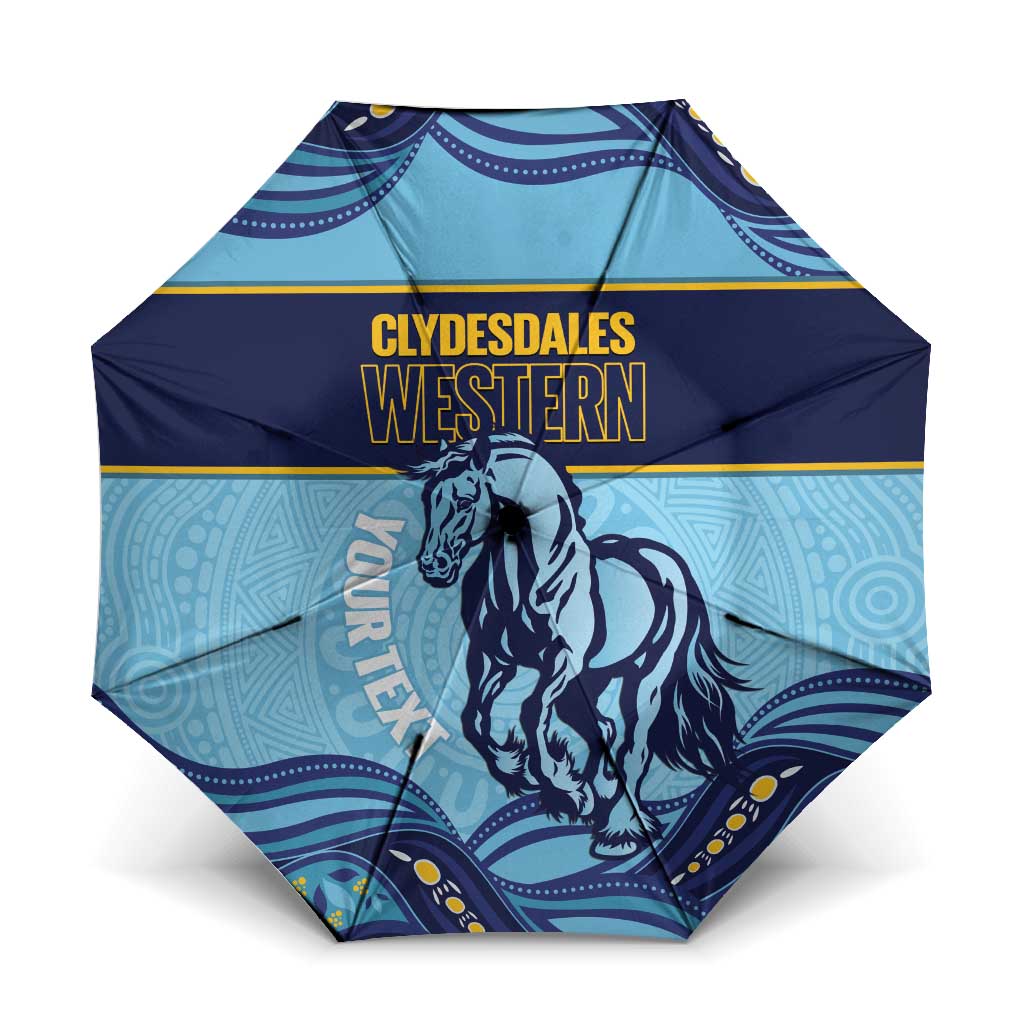 Toowoomba Rugby Custom Umbrella Go Clydesdales Aboriginal Art - Aussie Hoodie