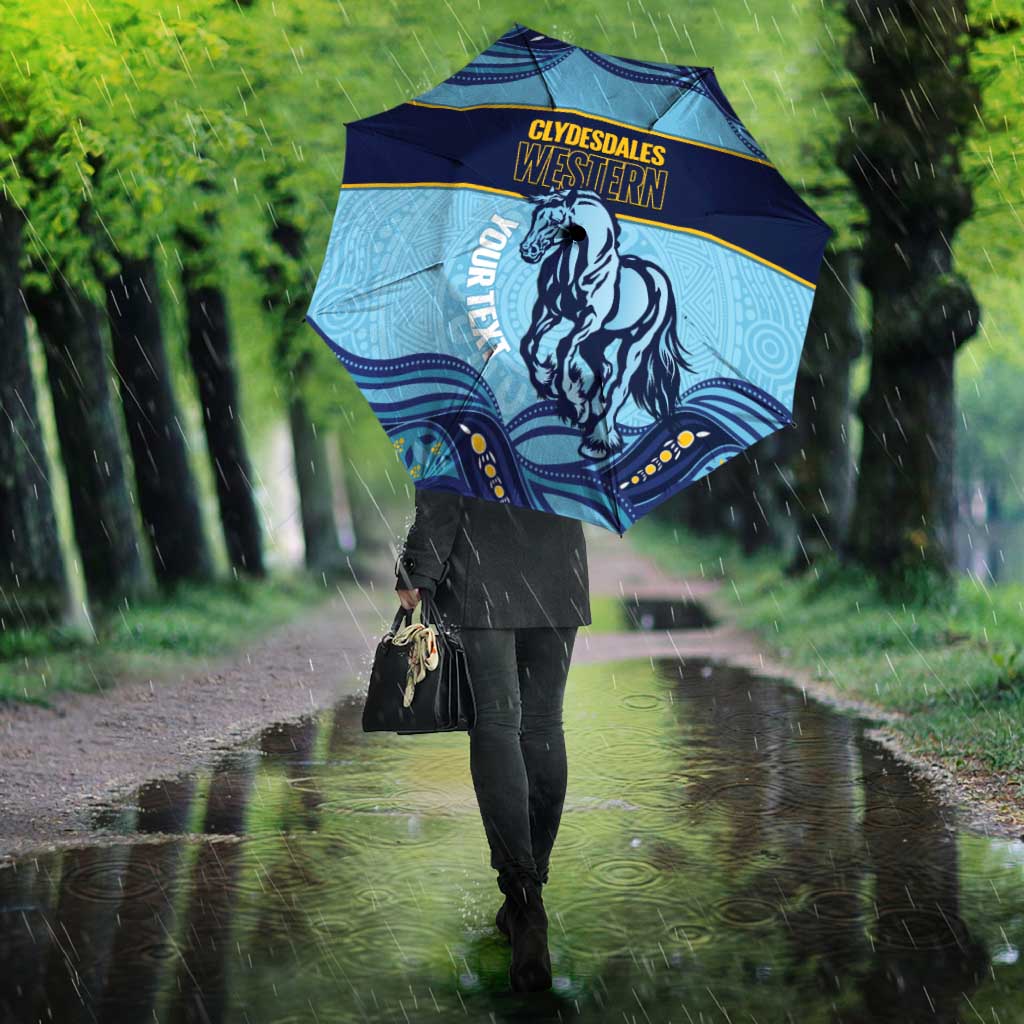 Toowoomba Rugby Custom Umbrella Go Clydesdales Aboriginal Art - Aussie Hoodie