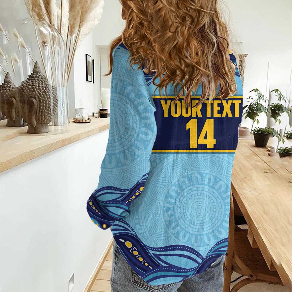 Toowoomba Rugby Custom Women Casual Shirt Go Clydesdales Aboriginal Art - Aussie Hoodie