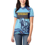 Toowoomba Rugby Custom Women Polo Shirt Go Clydesdales Aboriginal Art - Aussie Hoodie