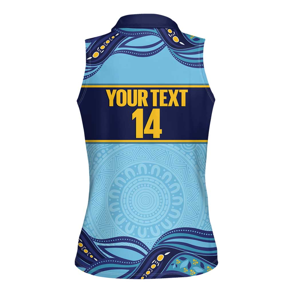 Toowoomba Rugby Custom Women Sleeveless Polo Shirt Go Clydesdales Aboriginal Art - Aussie Hoodie
