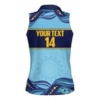 Toowoomba Rugby Custom Women Sleeveless Polo Shirt Go Clydesdales Aboriginal Art - Aussie Hoodie