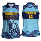 Toowoomba Rugby Custom Women Sleeveless Polo Shirt Go Clydesdales Aboriginal Art - Aussie Hoodie