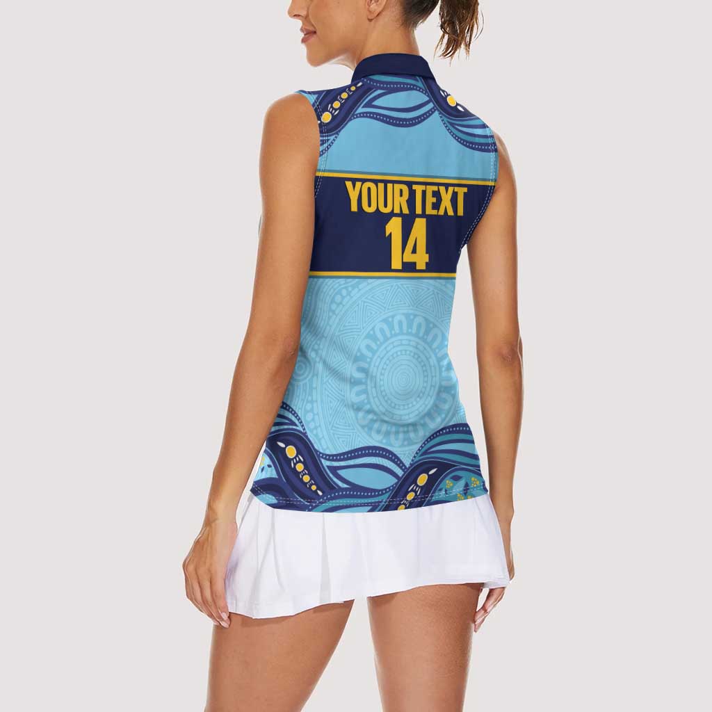 Toowoomba Rugby Custom Women Sleeveless Polo Shirt Go Clydesdales Aboriginal Art - Aussie Hoodie