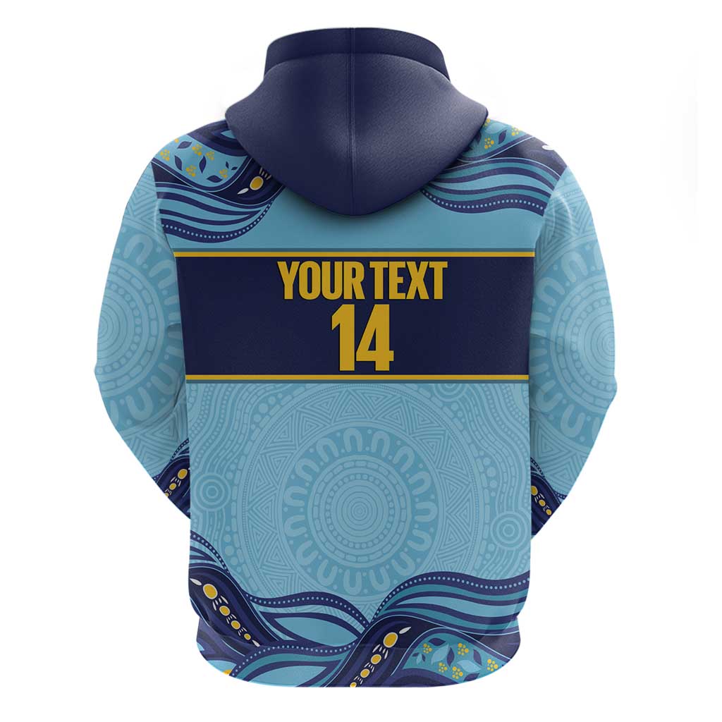 Toowoomba Rugby Custom Zip Hoodie Go Clydesdales Aboriginal Art - Aussie Hoodie