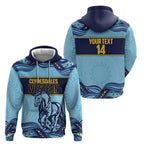 Toowoomba Rugby Custom Zip Hoodie Go Clydesdales Aboriginal Art - Aussie Hoodie