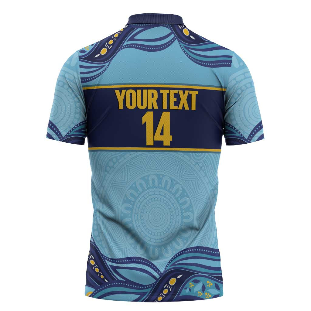 Toowoomba Rugby Custom Zipper Polo Shirt Go Clydesdales Aboriginal Art - Aussie Hoodie