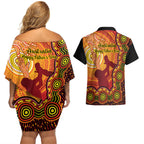 australia-father-day-couples-matching-off-shoulder-short-dress-and-hawaiian-shirt-aussie-best-dad-ever-indigenous-hand-art