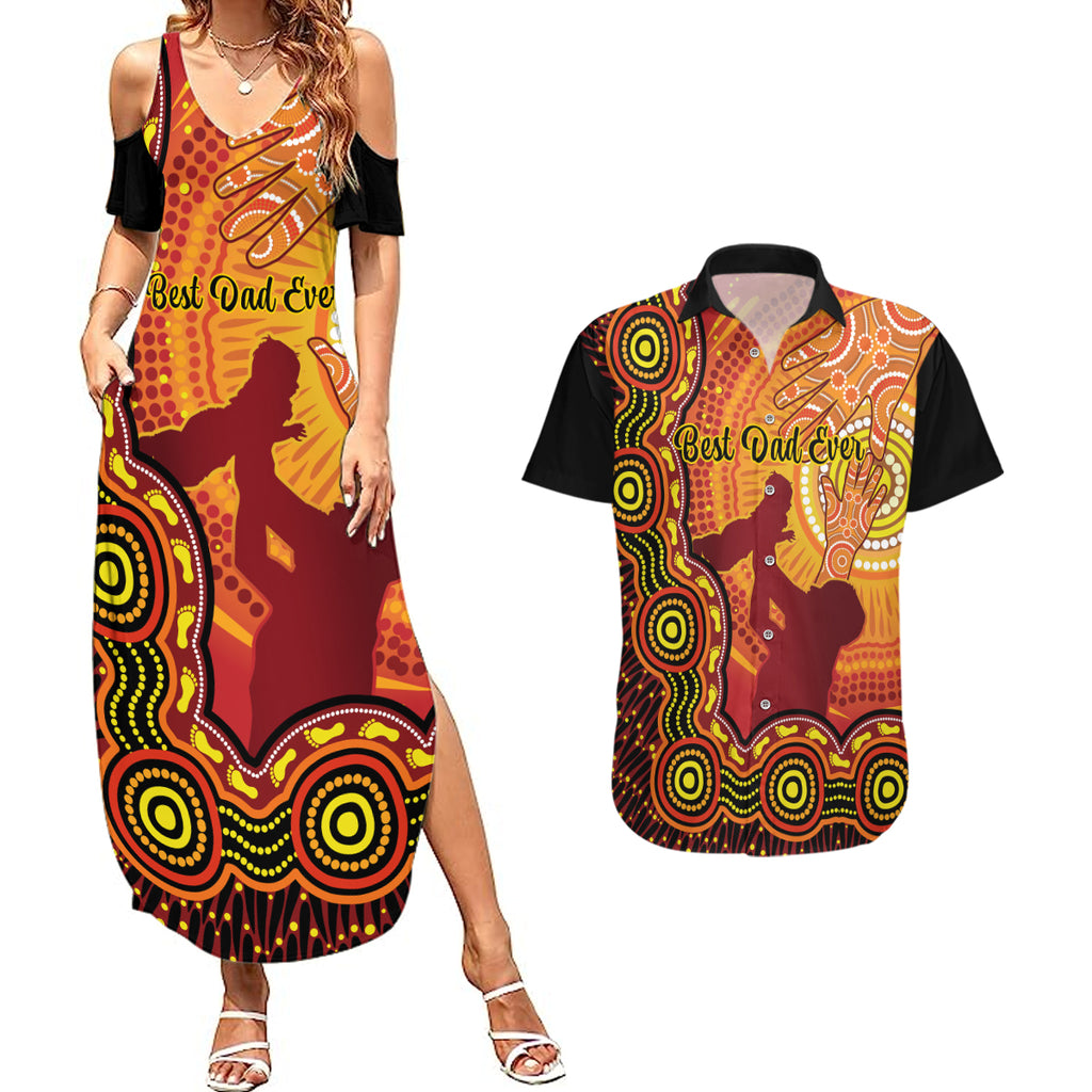 australia-father-day-couples-matching-summer-maxi-dress-and-hawaiian-shirt-aussie-best-dad-ever-indigenous-hand-art
