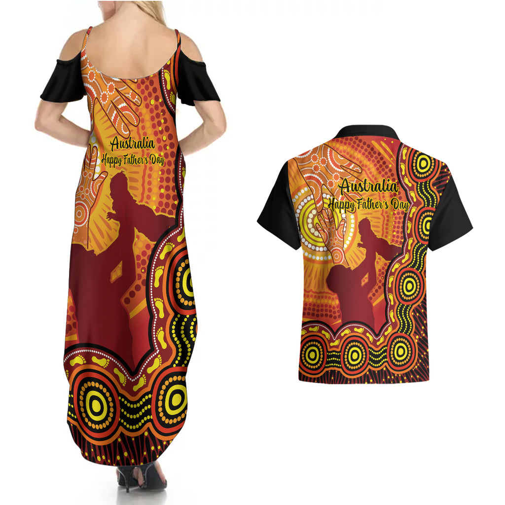 australia-father-day-couples-matching-summer-maxi-dress-and-hawaiian-shirt-aussie-best-dad-ever-indigenous-hand-art