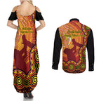 australia-father-day-couples-matching-summer-maxi-dress-and-long-sleeve-button-shirts-aussie-best-dad-ever-indigenous-hand-art