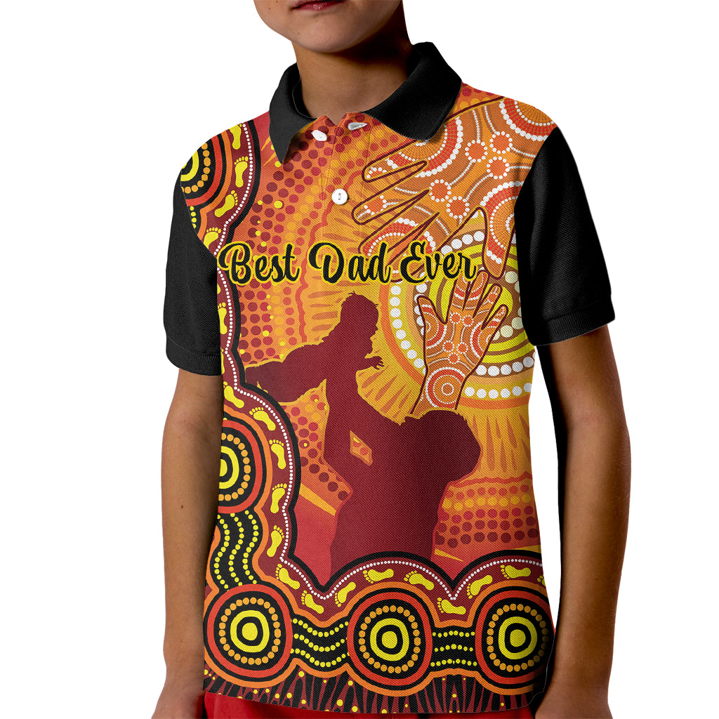 australia-father-day-kid-polo-shirt-aussie-best-dad-ever-indigenous-hand-art