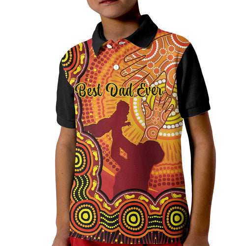 australia-father-day-kid-polo-shirt-aussie-best-dad-ever-indigenous-hand-art