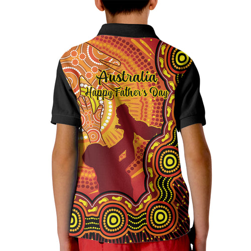 australia-father-day-kid-polo-shirt-aussie-best-dad-ever-indigenous-hand-art