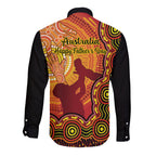 australia-father-day-long-sleeve-button-shirt-aussie-best-dad-ever-indigenous-hand-art